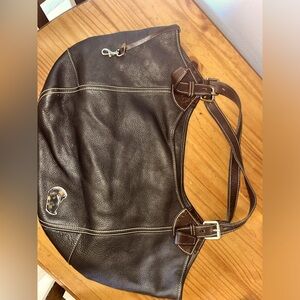 Dooney and Burk large 20”x16” brown soft leather hand bag